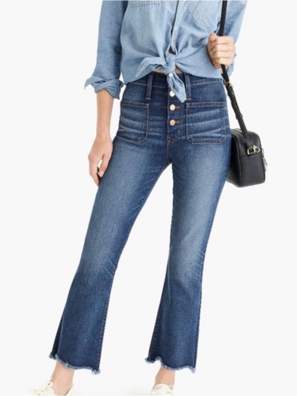 J Crew Point Sur Cropped Buttonfly Jeans EUC